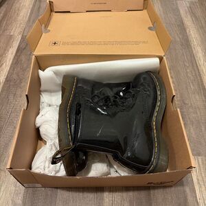 Black Dr. Martens 1460 Patent Leather Boots